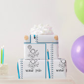 Water Polo Doodle Sketch Hand-getrokken watersport Cadeaupapier