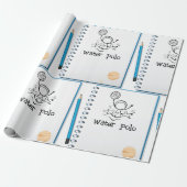 Water Polo Doodle Sketch Hand-getrokken watersport Cadeaupapier (Uitgerold)