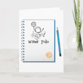 Water Polo Doodle Sketch Hand-getrokken watersport Kaart (Voorkant)