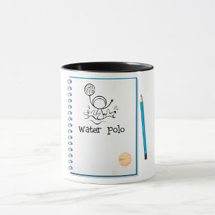 Water Polo Doodle Sketch Hand-getrokken watersport Mok