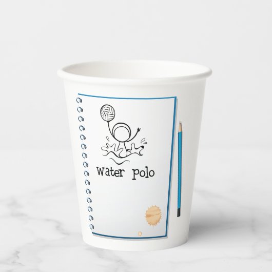 Water Polo Doodle Sketch Hand-getrokken watersport Papieren Bekers (Voorkant)