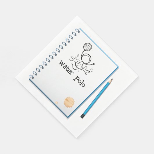 Water Polo Doodle Sketch Hand-getrokken watersport Servet (Hoek)