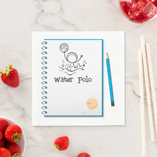 Water Polo Doodle Sketch Hand-getrokken watersport Servet