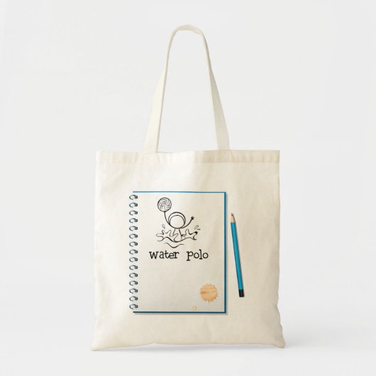 Water Polo Doodle Sketch Hand-getrokken watersport Tote Bag (Voorkant)