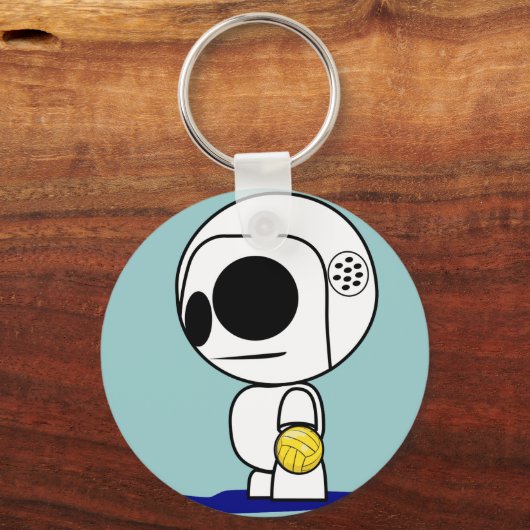 Water Polo Drone Dude Cartoon - Sleutelhanger (Voorkant)