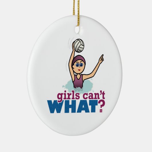 Water Polo Girl Keramisch Ornament (Rechts)