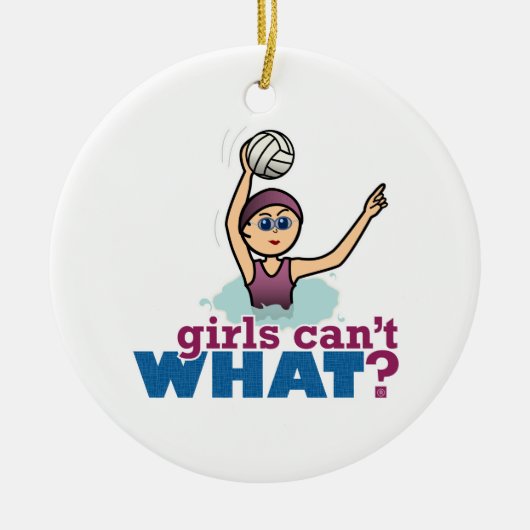 Water Polo Girl Keramisch Ornament (Voorkant)