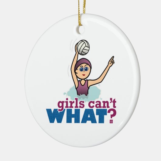 Water Polo Girl Keramisch Ornament (Links)
