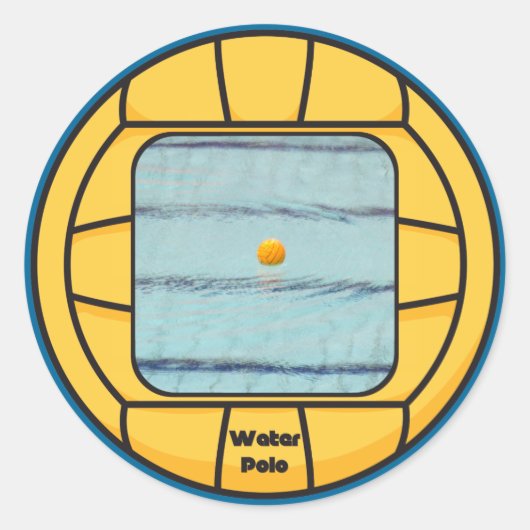 Water Polo lijst (voeg je eigen foto toe!) Ronde Sticker (Voorkant)