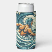 Water-polo Player Drinks Can / Bottle Cooler (Seltzer Voorkant)
