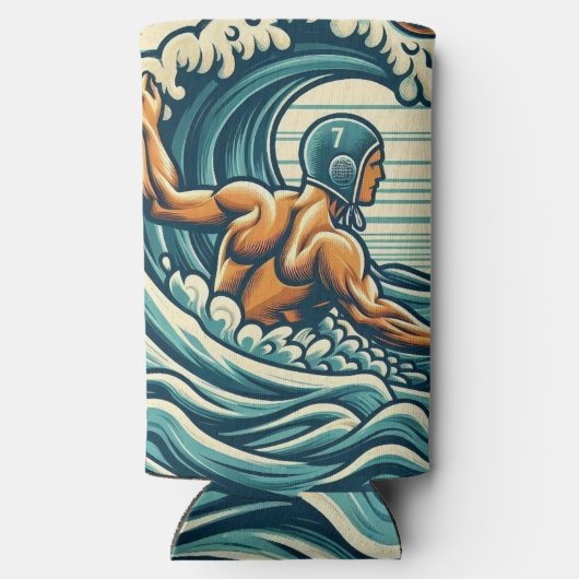 Water-polo Player Drinks Can / Bottle Cooler (Achterkant)