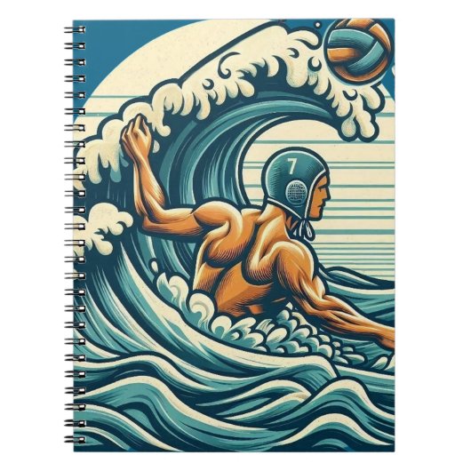 Water-polo Player Spiral Notepad Notitieboek (Voorkant)