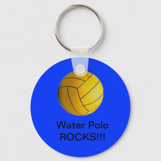Water Polo Rocks!! sleutelhanger blauw! (Voorkant)