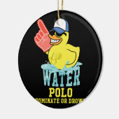 Water Polo Rubber Duck Domineren of Verdrinken op  Keramisch Ornament (Links)