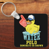 Water Polo Rubber Duck Domineren of Verdrinken op  Sleutelhanger (Voorkant)
