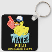 Water Polo Rubber Duck Domineren of Verdrinken op  Sleutelhanger (Achterkant)