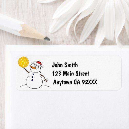 Water Polo Sneeuwman retour adreslabel Etiket (Insitu)