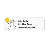 Water Polo Sneeuwman retour adreslabel Etiket (Voorkant)