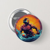 Water Polo Speler Kleurrijke Waterpolo Ronde Button 5,7 Cm (Voorkant /achterkant)