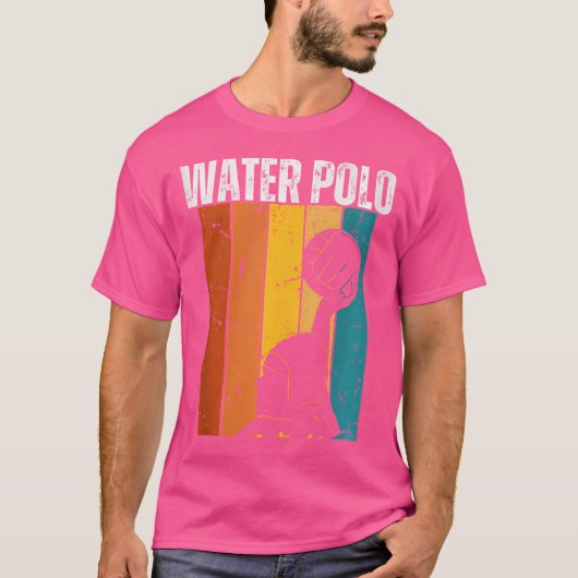Water Polo Speler  Retro 70S Design Water P (Voorkant)