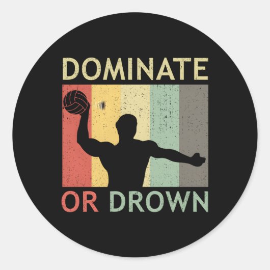 Water Polo Speler Water Polo Ronde Sticker (Voorkant)