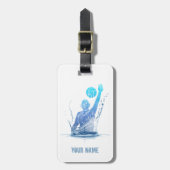Water Polo  sporter met bal Bagagelabel (Voorkant verticaal)