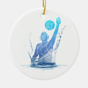 Water Polo  sporter met bal Keramisch Ornament