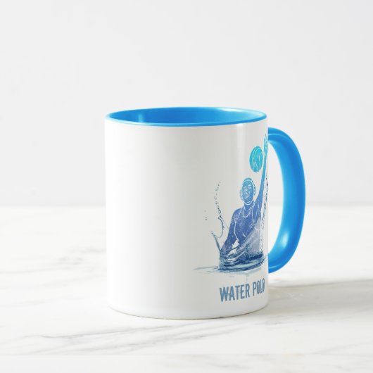 Water Polo  sporter met bal Mok (Voorkant rechts)