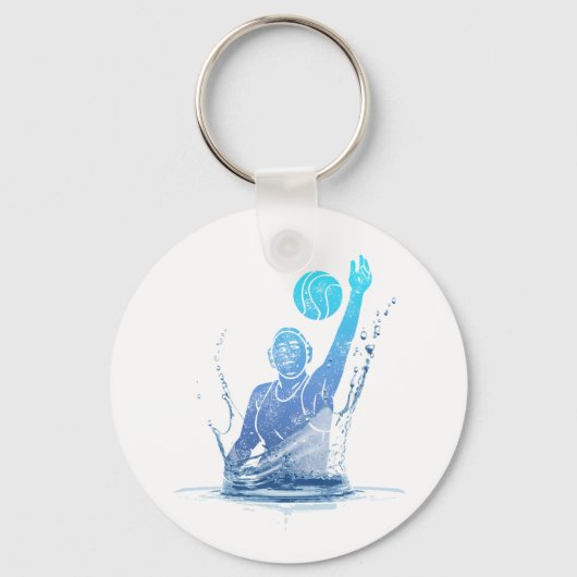 Water Polo  sporter met bal Sleutelhanger (Voorkant)