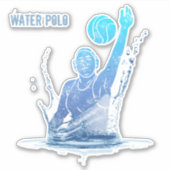 Water Polo  sporter met bal Sticker (Voorkant)