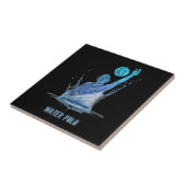 Water Polo  sporter met bal Tegeltje (Zijkant)