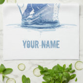 Water Polo  sporter met bal Theedoek (Gevouwen)