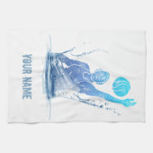 Water Polo  sporter met bal Theedoek (Horizontaal)