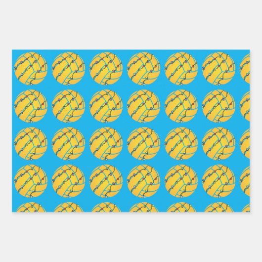 Water Polo Thema Vakantie Wrapping Papier Inpakpapier Vel (Voorkant 3)