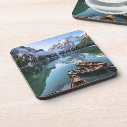 Water Pragser Wildsee Dolomieten Italy Bier Onderzetter (Linkerzijde)