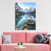 Water Pragser Wildsee Dolomieten Italy Canvas Afdruk (Insitu (Woonkamer))