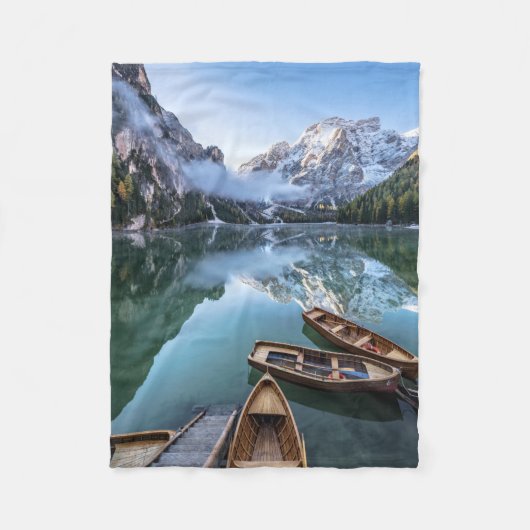 Water Pragser Wildsee Dolomieten Italy Fleece Deken (Voorkant)