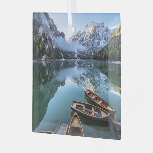Water Pragser Wildsee Dolomieten Italy Glas Ornament (Voorkant links)