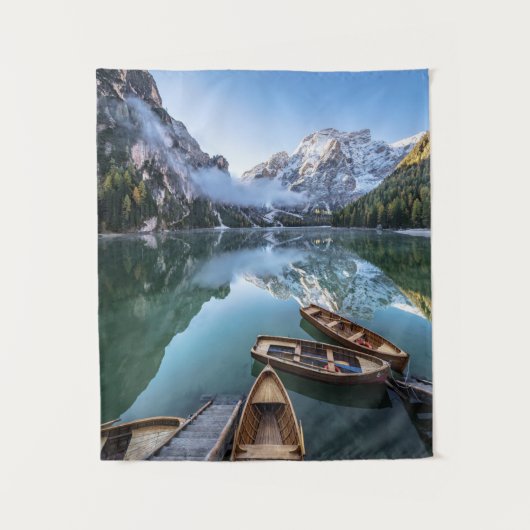 Water Pragser Wildsee Dolomieten Italy Wandkleed (Voorkant)