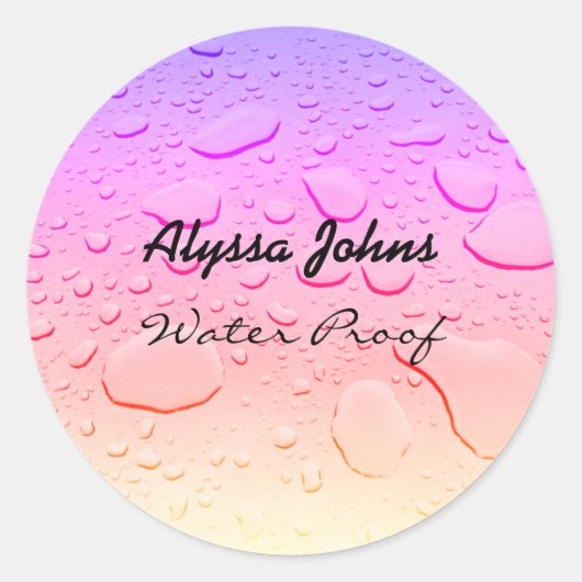Water Proof Splash Free Roos Gold Pink Custom Name Ronde Sticker (Voorkant)