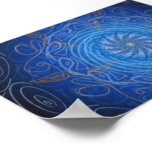 water (Psychedelische spirograaf) Poster (Hoek)