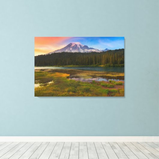 Water Rainier National Park, Washington, VS Canvas Afdruk (Insitu (Houten vloer))