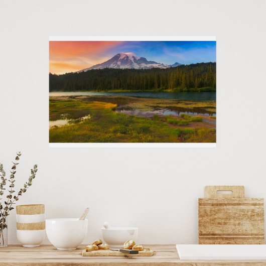 Water Rainier National Park, Washington, VS Poster (Keuken)