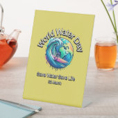 Water redden, leven redden. Wereldwaterdag. Reclamebord Met Voetstuk (Insitu)