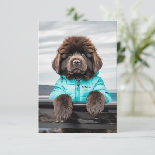 Water redding uitkijkpuppy bedankkaart (Staand voorkant)