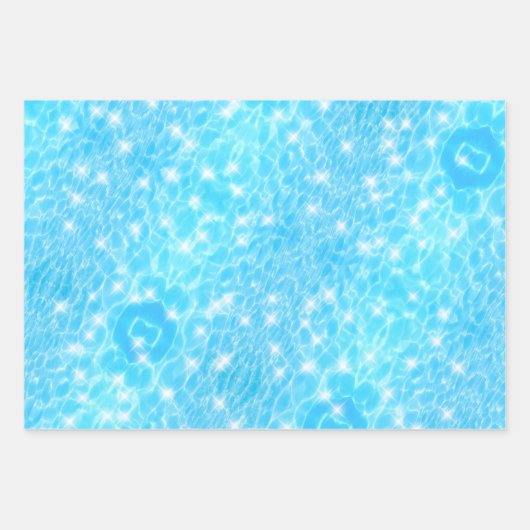 Water rimpelt blauwe watertextuur koele moderne ch inpakpapier vel (Voorkant)