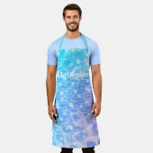 Water rimpelt watertextuur moderne aangepaste naam schort (Gedragen)
