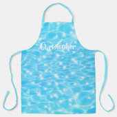 Water rimpelt watertextuur moderne aangepaste naam schort (Voorkant)