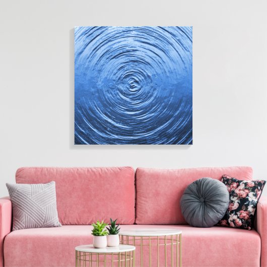 Water Ripple Blue Canvas Afdruk (Insitu (Woonkamer))