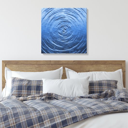 Water Ripple Blue Canvas Afdruk (Insitu (Slaapkamer))